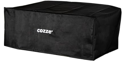 Cozze® Housse de Protection pour Plancha/Barbecue série 800 – Oxford 600D, enduction PVC intérieure, Anti-UV, Noire, L88 x l63 x H33,5 cm