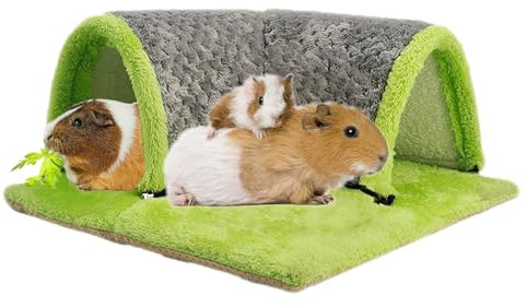 Amakunft Meerschweinchen-Tunnelbett und Versteck Abnehmbare und bewegliche Meerschweinchentunnel und Röhren für Käfig, weiche Wolle Kleintiertunnel für Meerschweinchen, Hamster, Ratte, Igel,