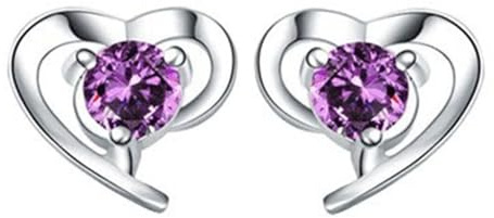 Homxi Femme Boucle d'Oreille Clous Blanc,Boucles d'Oreilles Argent 925 Femme Boucles d'Oreilles Forme de Coeur avec Zircone Cubique Boucle d'Oreille Femme Blanc