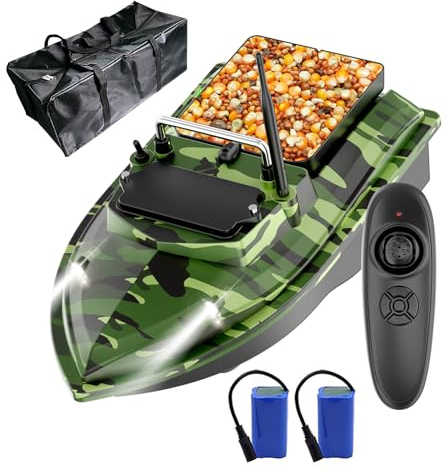 CTLNEON 500M RC Angelköderboot – 2kg Köderkapazität mit Handtasche & Fernbedienung Fisch-Feeder-Gerät