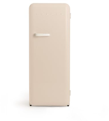 CREATE / RETRO FRIDGE 150 OFF WHITE/Réfrigérateur sable avec poignée blanc cassé et congélateur 281L / 102W, faible consommation, 150 cm, 3 étagères, régulateur de température, 60x60x150 cm