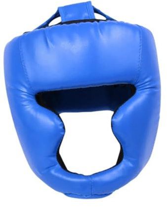Baoblaze Caschetto da Boxe Caschetto, Protezione per Le guance, equipaggiamento Protettivo, Protezione per la Testa Sportiva Protezione per la Testa per Lotta, Bambini Blu