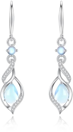 FANCIME 925 Sterling Silber Hängend Ohrringe Geburtsstein | Schmuck Geschenke für Damen Frauen Freundin Ehefrau Mutter