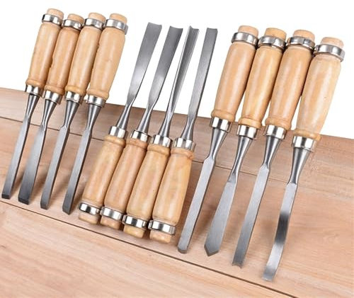 Ensemble de ciseaux à bois 12 pièces, étui de ciseaux de tour, bout/coin/inclinaison/rond/arc, ciseau à machette, outils de sculpture, travail du bois, ensemble de gouges professionnelles, outils de t