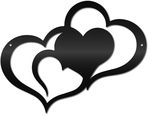 CREATCABIN Decorazione Parete A Forma Cuore in Metallo Decorazione Parete Ornamento Appendere alla Parete Scultura Minimalista Opera d'Arte San Valentino Camera Letto Soggiorno Regalo della 30x23cm