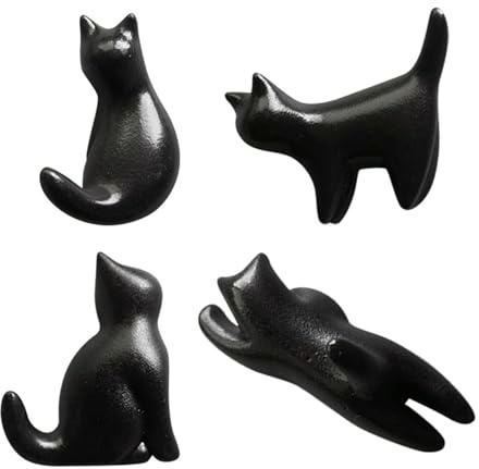 4 Piezas Pequeños Imanes De Nevera De Gato Negro, Imanes De Nevera Creativos, Imanes De Nevera Lindos, Imanes De Nevera Sencillos, Imanes De Nevera Decorativos