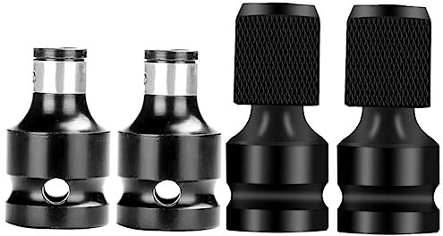 jojofuny 4pcs Converter Drill Socket Adapter Square Drive to Socket Impact Wrench Adapter for Impact Drill