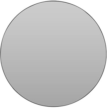 Well Home Espejo Redondo Ø55cm con Marco de Metal Negro y 2 Ganchos