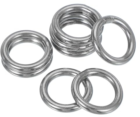 PATIKIL 8 Stück 4x25mm Metall O-Ringe, 304-Edelstahl O-Ring, geschweißte Rundringe, Taschenzubehör, Metallringe, DIY-Zubehör für Gürtel, Nähen, Hundehalsbänder, Karabiner, Gurtbänder