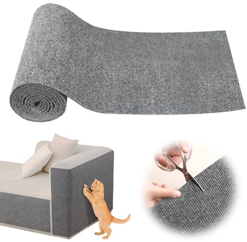 200CM*30CM Tappeto tiragraffi per gatti，4 colori e 4 misure， tappeto tiragraffi gatti， adesivo tappetino gatto， protezione divano graffi gatto antigraffio divano (grigio chiaro, M)
