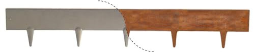WUEFFE Bordura Corten con picchetti integrati - 2 altezze - Moduli da ml. 1 - Bordo acciaio Corten per giardino (h. 9 cm., 1)