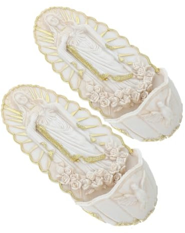 Alipis 2pcs Guadalupe Holy Water Font Wall Hanging Decoration Spiritual Home Decor for First Communion Tranquil Wall Art for Church Blessed Atmosphere Enhancement