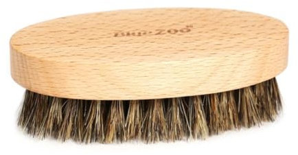 BESTYASH Bartbürste Wildschweinborsten Oval Buchenholzgriff 8,5x4,5x2,8cm Bartreinigung Männer Gesichtspflege Bartmassage