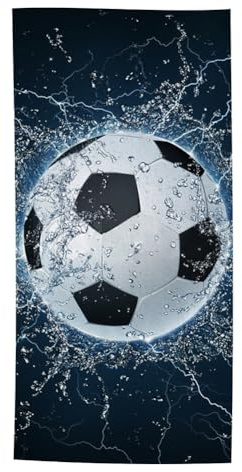 PyrrlicToy Fußball Strandtuch Kinder, Handtuch Fußball Personalisiert, Badetuch Saunatuch Fußball, Camping Handtücher Pool Reisen Schwimmen Duschtuch für Kinder und Fans (140 x 70 cm)