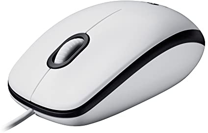 Logitech M100 Souris USB Filaire, 3 Boutons, 1000 PPP, Suivi Optique, Ambidextre, Compatible avec PC, Mac, Ordinateur Portable - Blanc (Reconditionné)