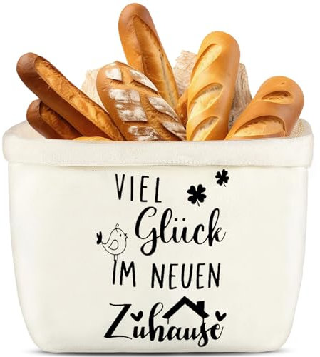 Panera de tela, cesta sostenible para panecillos moderna de tela, regalos de inauguración de casa, regalo para inauguración de la casa, idea de regalo para desayuno, brunchen y vacaciones (blanco