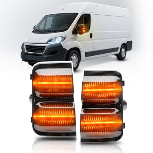 NSLUMO LED-Außenspiegelblinker für F/iat Ducato 250 Mk3 P/eugeot Boxer Mk3 | C/itroen Jumper Mk3 2006-2025 amberfarben seitlich Seitenblinker Blinkerleuchten getöntes Glas CANbus-fehlerfrei Ersatz 2PCS
