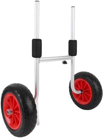 Fockety Kajakwagen, robuster, Abnehmbarer Kanuwagen mit 10-Zoll-Vollreifen und Einstellbarer Breite, Faltbarer Transportwagen für Kajakzubehör für Paddleboard, Boot, Anhänger
