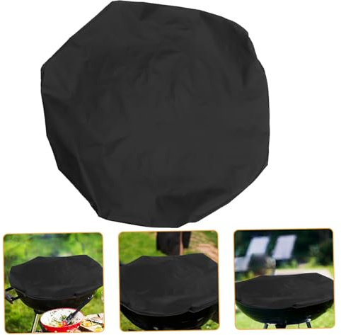 Mikikit Funda Barbacoa Redonda y Resistente UV Protección Exterior para Parrilla Tela Oxford Antipolvo Antidesgarro