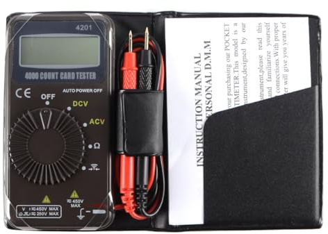 Fasizi Mini Multimètre De Poche Numérique À Plage Automatique, 4 000 Compteurs Pour Tension AC/DC, Résistance, Test De Diode, Buzzer De Continuité