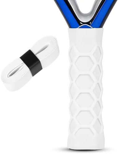 flintronic Grip Padel, Grip Antivibraciones, Grip Padel Reutilizable, Overgrips Padél Antideslizante y Cómodo, Accesorios Padel, para Bádminton Tenis Blanco