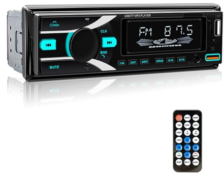 Autoradio stereo 1din Bluetooth Lettore MP3 digitale Ricevitore FM USB Ricarica telefono Scheda TF Ingresso AUX Alimentazione ISO 12V