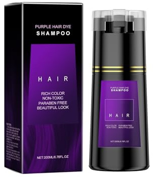 Shampoo Colorante per Capelli in Viola Intenso, Copertura Completa e Durevole dei Capelli Bianchi, Colorazione Intensa e Persistente con Riflessi Profondi, per un Effetto Salon a Casa