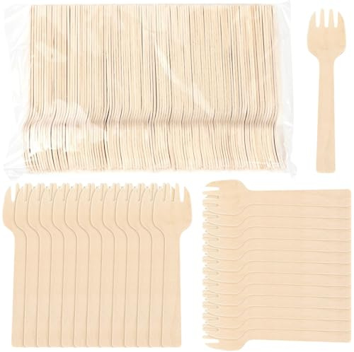 1000 Pack Mini Wooden Sporks, 4 Inch Disposable Compostable Cutlery | Quality Birch Wood; Smooth & Splinter-Free Design; Perfect for Desserts, Ice Cream, Parties, Weddings & Picnics
