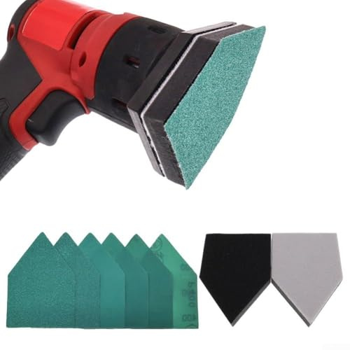 Juego de 80 hojas de papel de lija resistentes con almohadillas de pulido, papel abrasivo de óxido de aluminio de grano múltiple para madera, metal, piedra, plástico, vidrio y cuero