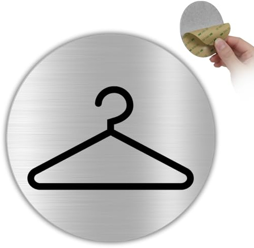 LEIASA | Panneau Autocollant Vestiaire - Épaisseur 0,8 mm - Diamètre Ø 100 mm - Aluminium - Signalétique - Plaque - (Vestiaire)