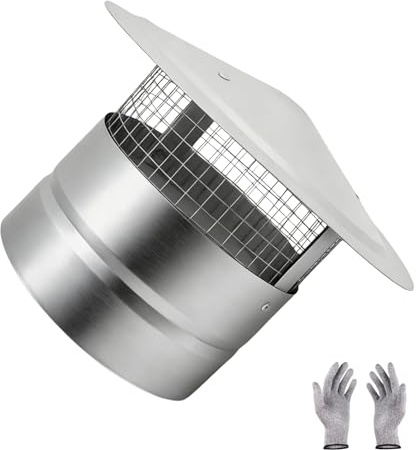 Chapeau de Cheminée Inox 304, Couvercle de Cheminée de Toit, 150 180 200mm Chapeau Tuyau Anti Pluie, pour Poele Granulés Pellet Poele Bois Tuyau D'échappement(180mm/7in)