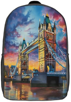 kaiyun Puente de Londres Mochila Escolar Para Niños Estilo de arquitectura na Viaje Bolsas Para Portátil Adolescentes Alta Capacidad Bolsa De Escuela 17inch