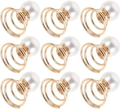 Hemobllo 12 Goldene Perlenhaarnadeln für Damen, Spiralförmige Metallhaarnadeln für Damen, Brauthaarschmuck für Hochzeiten, Abschlussbälle Und Partys