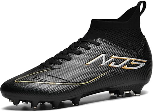 FGNINIY Chaussures de Football Homme High Top Spike Crampons Profession Foot Antidérapants Entrainement Adolescents Chaussures de Sport