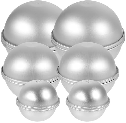 SHINEOFI 12 Stück Aluminiumlegierung Halbkreisförmige Badekugeln Form Hitzebeständig und Leicht zu Lagern für Selbstgemacht Bastelbedarf und Badebomben Herstellung