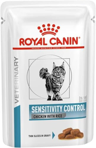 Royal Canin Veterinary Sensitivity Control | 12 x 85 g | Diät-Alleinfuttermittel für ausgewachsene Katzen | Zur Minderung von Nährstoffintoleranzerscheinungen | Stückchen in Soße
