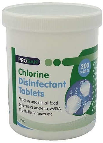 Prosan Chlorine Disinfectant Tablets 200 per Tub Creates a Ready To Use Disinfectant Solution x 2