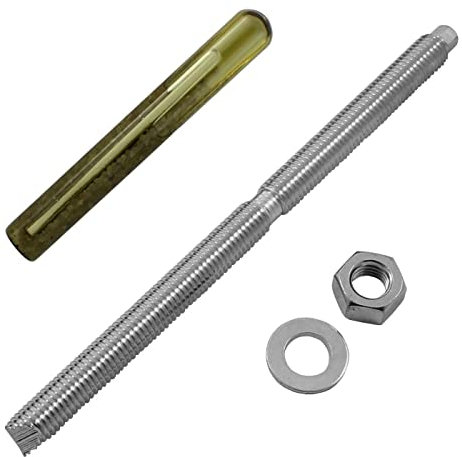 Lumonic Ankerstange + Verbundankerpatrone M12 x 200 Edelstahl A4 I Zur Verwendung als Keilanker, Metalldübel, Bolzenanker, Blitzdübel I Für verschiedene Arten Durchsteckmontagen