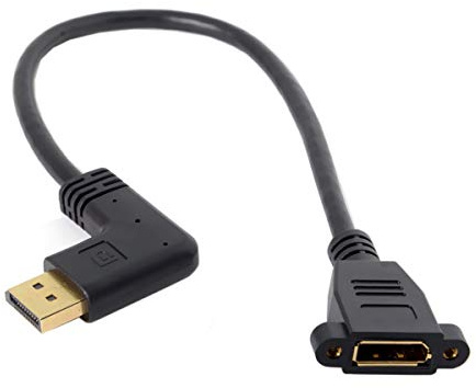chenyang DP 1.2 câble d'extension DisplayPort mâle à femelle câble d'extension coudé à gauche à 90 degrés 4K 60Hz