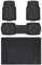 Amazon Basics Juego de alfombrillas, universales, resistentes, de PVC, con forro de carga, protección contra todo tipo de clima, ribetes impermeables para auto, SUV, sedán, camiones, 4 unidad, Negro