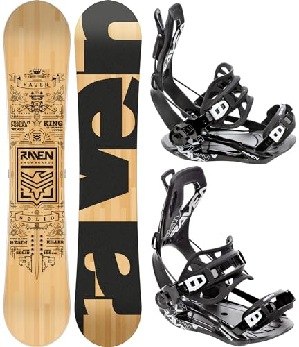 Snowboard Set: Snowboard Raven Solid Classic + Bindung Raven FT360 (156cm Wide + FT360 Black XL)