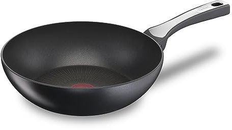 Tefal Unlimited On Wokpfanne Induktion 28 cm, katzfeste Titanium 6X Antihaftversiegelung, Thermo-Signal bei idealer Brattemperatur, für alle Herdarten geeignet, G25919