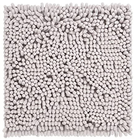 PANA® Mikrofaser Chenille Badematte - 45 x 45 cm - Farbe: Beige | Kuschelig weicher WC-Vorleger - Maschinenwäsche bei 30° - Antirutsch-Latex-Unterseite - Trocknergeeignet - Ohne Ausschnitt