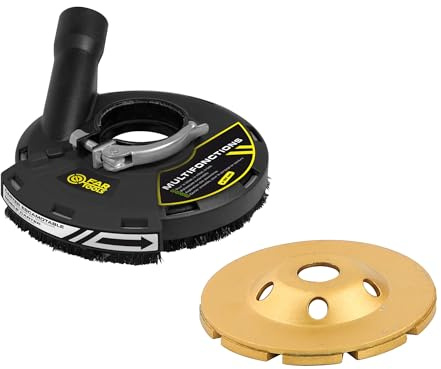 Fartools Coffret de surfaçage en béton plus disque à béton diamanté 180 mm pour meuleuse d'angle 180/230 mm, compatible avec toutes les meuleuses grâce à 6 anneaux de réduction