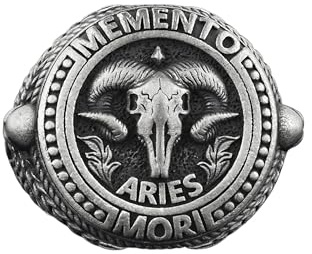 BySilverStone Jewelry Silberring Für Herren – Widder-Memento-Mori-Ring Für Herren, Widder-Schädel-Gothic-Herren-Siegelring In Silber, Sternzeichen-Siegelring Für Freund, Geburtstagsgeschenk Für