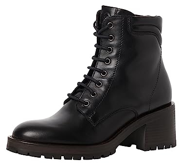 Tamaris Damen Schnürstiefel mit Absatz Leder Blockabsatz; BLACK LEATHER/schwarz; 39 EU