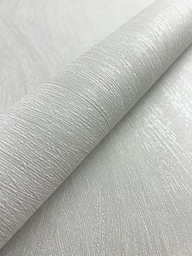 Newroom Tapete Weiß Vliestapete Streifen - Streifentapete Modern Hellgrau Linien Wellen Landhaus inkl. Tapezier-Ratgeber
