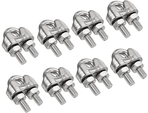M METERXITY 20er Pack Drahtseilklemme - 1/8 Drahtseilclip Befestigung, Geeignet für den Außenbereich (M3)