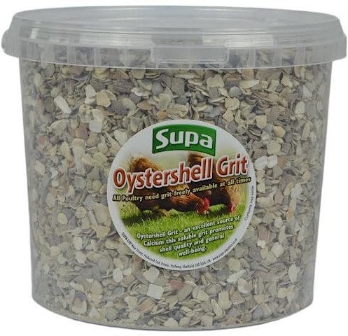 Supa Poultry Oyster Shell Grit for Chickens, 3 kg, an Excellent Source of Calcium, Promotes Egg Shell Quality and General Well Being