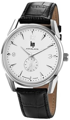 Lip Montre Himalaya 40 mm - Seconde Excentrée - Cuir Noir